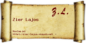 Zier Lajos névjegykártya